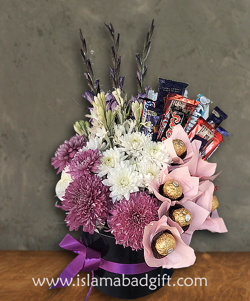 Premium Flowers with chocolate Box