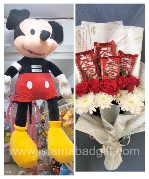 mickey mouse with kit kat bouquet